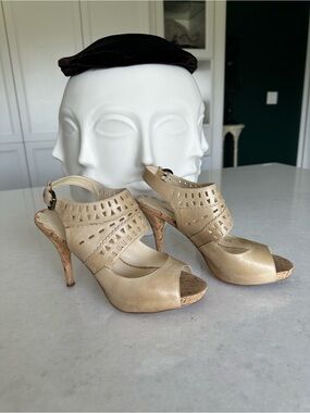 Max Studio Peep-Toe Slingback Heels